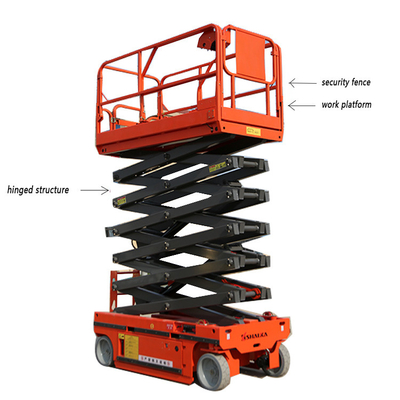6m 8m 10m 12m 14m Mała platforma robocza hydrauliczna Samojezdna Elektryczna nożyczka